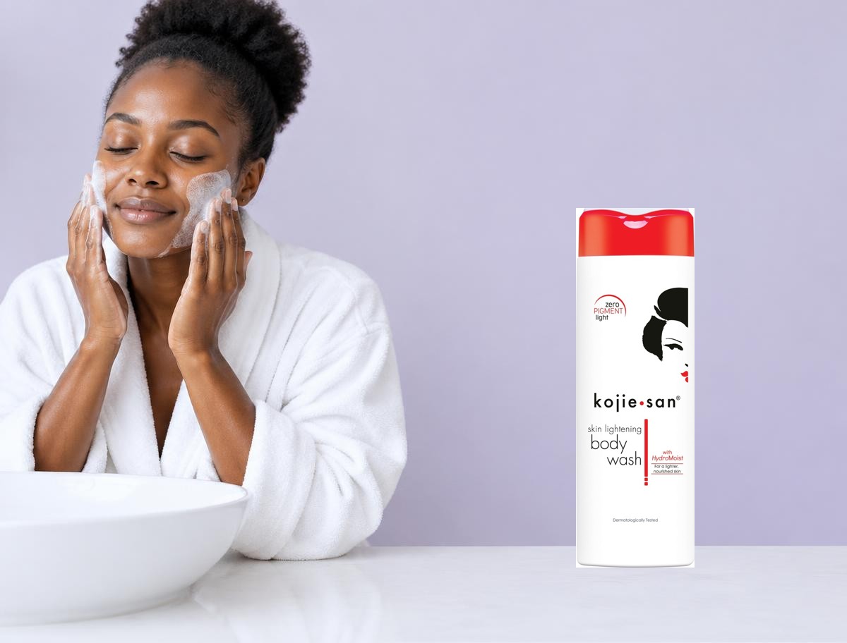 Mise en scène publicitaire de Kojie San — Body Wash