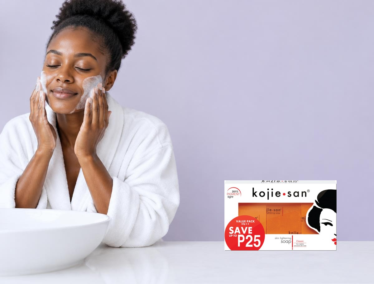 Mise en scène publicitaire de Kojie San Classic — Trio de savons