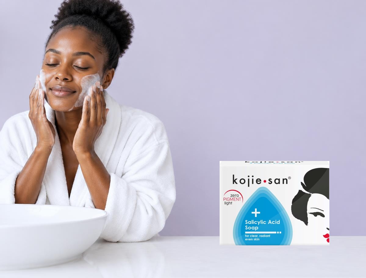 Mise en scène publicitaire de Kojie San — Savon Acide salicylique